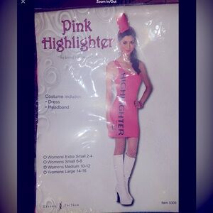 Pink Highlighter Costume with Headband woman’s new